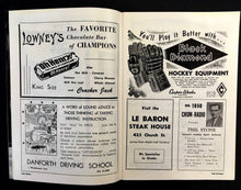 Load image into Gallery viewer, 1957 Maple Leaf Gardens NHL Hockey Program VTG Leafs vs Rangers Marc Reaume