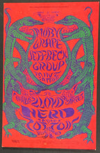 Load image into Gallery viewer, 1968 Bill Graham Presents Moby Grape Jeff Back Playbill @ The Filmore Post Card