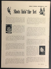 Load image into Gallery viewer, 1947 Boston Garden NHL Hockey Program Bruins vs Detroit Red Wings 6 Page Insert