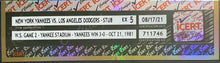 Load image into Gallery viewer, 1981 World Series Baseball Ticket Game 2 New York Yankees Vs Dodgers MLB icert 5