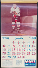 Load image into Gallery viewer, 1962/63 Sport Revue Calendar NHL Stars Full Colour Photos Pilote Hull + others