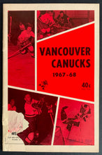 Load image into Gallery viewer, 1968 Vancouver Canucks vs Phoenix Roadrunners Vintage Hockey Program
