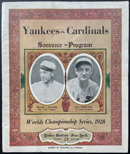 Load image into Gallery viewer, 1928 World Series Program Yankee Stadium New York Yankees St.Louis Cardinals MLB