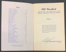 Load image into Gallery viewer, 1951 Baseball Hanbook Maple Leafs Issued National Association Clubs + Leagues
