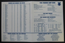 Load image into Gallery viewer, 1994 CFL Winnipeg Blue Bombers Training Camp Guide Football Vintage Canada