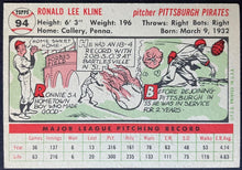Load image into Gallery viewer, 1956 Topps Baseball Roger Kline #94 Pittsburgh Pirates MLB Card Vintage