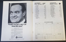 Load image into Gallery viewer, 1969 Olympia Stadium NHL Hockey Program Red Wings vs Maple Leafs Old-Timers Game