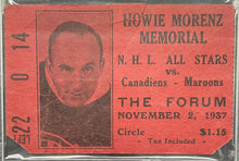 Load image into Gallery viewer, 1937 Howie Morenz Memorial Game Ticket Stub PSA Slabbed NHL Hockey VTG Canadiens