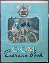 Load image into Gallery viewer, 1930's CCM Scribbler Blue Exercise Book Bicycles Featured Vintage Original