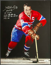 Load image into Gallery viewer, Henri Richard Autographed Photo Signed NHL Hockey Stats Inscription 10 Cups JSA