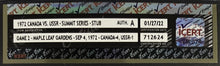 Load image into Gallery viewer, 1972 Summit Series Canada vs USSR Hockey Ticket Game 2 Maple Leaf Gardens iCert