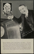 Load image into Gallery viewer, Rare 1930s Plymouth Six Car Postcard Barney Oldfield Endorsed Vintage Unposted