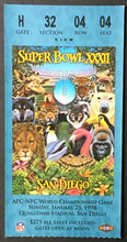 Load image into Gallery viewer, 1998 Super Bowl XXXII Ticket NFL Football Qualcomm Stadium Denver vs Green Bay