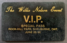 Load image into Gallery viewer, 1980 Willie Nelson Event Program Shelburne Ontario + Rare VIP Pass Leon Russell