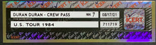 Load image into Gallery viewer, 1984 Duran Duran Crew Pass U.S. Tour Unused Vintage Music NM 7 iCert