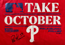 Load image into Gallery viewer, Rob Thomson Signed 2023 World Series Take October T-Shirt Autographed Fanatics