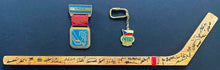 Load image into Gallery viewer, 1978 World Ice Hockey Championship Prague Tournament Lot Mini Stick Credential +
