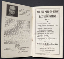 Load image into Gallery viewer, 1936 Louisville Famous Sluggers Vintage Baseball Booklet Lou Gehrig Mel Ott MLB