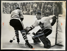 Load image into Gallery viewer, 1962 NHL Hockey Toronto Maple Leafs Chicago Blackhawks Press Photo Johnny Bower