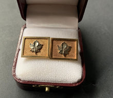 Load image into Gallery viewer, c1960's Toronto Maple Leaf 10k Gold Cufflinks NHL Hockey George Edwards Jewelers