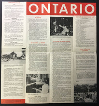 Load image into Gallery viewer, 1956 Ontario Fold Out Travel Brochure Many Sports Featured CFL + Vintage Canada