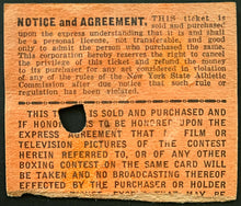 Load image into Gallery viewer, 1950 Madison Square Garden Jersey Joe Walcott TKO Omelio Agramonte Ticket Boxing