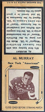 Load image into Gallery viewer, 1934-35 Al Murray New York Americans Diamond Match Book Cover NHL Hockey