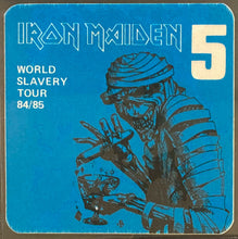 Load image into Gallery viewer, Iron Maiden 5 World Slavery Tour 84/85 Backstage Pass icert EX-NM 6 Graded