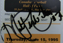 Load image into Gallery viewer, 1995 CFL Tiger Cats Ticket Sheet Signed Mike O'Shea Pinball Clemons Autographed