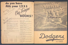 Load image into Gallery viewer, 1952 Brooklyn Dodgers MLB Yearbook Autographed x8 Kiner Foley Bavasi + JSA LOA