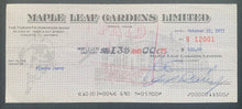 Load image into Gallery viewer, 1973 Team Issued Toronto Maple Leafs Cheque Pierre Jarry Signed Vintage Check