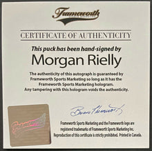 Load image into Gallery viewer, Morgan Rielly Autographed Toronto Maple Leafs NHL Hockey Puck + COA