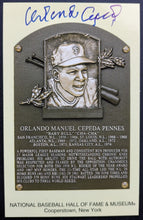 Load image into Gallery viewer, Orlando Cepeda Signed Hall Of Fame Plaque Autographed Postcard Giants MLB JSA