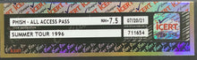 Load image into Gallery viewer, 1996 Phish Summer Tour All Access Pass Vintage Concert Music icert NM+ 7.5
