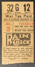 Load image into Gallery viewer, July 3 1923 Detroit Tigers @ Cleveland Indians Ticket Stub Ty Cobb Tris Speaker