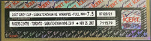 Load image into Gallery viewer, 2007 CFL Grey Cup Ticket Stub Rogers Centre Saskatchewan vs Winnipeg icert NM7.5