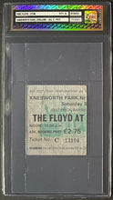 Load image into Gallery viewer, 1975 Pink Floyd Vintage Ticket Stub Knebworth Park England iCert Authenticated