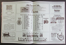 Load image into Gallery viewer, 1973 Boston Garden NHL Hockey Program Boston Bruins vs Philadelphia Flyers Vtg