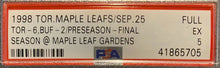 Load image into Gallery viewer, 1998 Toronto Maple Leafs Vtg Hockey Ticket Memories & Dreams MLG NHL PSA 5