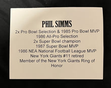 Load image into Gallery viewer, Phil Simms Signed New York Giants Custom Display Jersey Autographed JSA COA