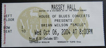 Load image into Gallery viewer, 2004 Massey Hall Brian Wilson "Smile" Ticket + Backstage Pass WEA Music Exec.