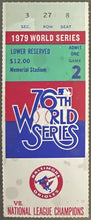 Load image into Gallery viewer, 1979 World Series Game 2 Ticket Baltimore Orioles vs Pittsburgh Pirates