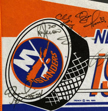 Load image into Gallery viewer, 1990 Vintage Signed NHL Hockey New York Islanders Autographed Pennant