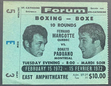 Load image into Gallery viewer, 1972 Montreal Forum Boxing Match Ticket Stub Marcotte Paduano Vintage Sports