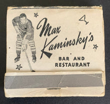 Load image into Gallery viewer, 1934-35 Boston Bruins NHL Max Kaminsky Niagara Falls NY Bar Restaurant Matches