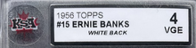 Load image into Gallery viewer, 1956 Topps #15 Ernie Banks Chicago Cubs White Back MLB Card KSA VGE 4