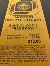 Load image into Gallery viewer, 1977 Final Canadian Grand Prix Ticket Mosport Motor Racing Jody Scheckter Wins
