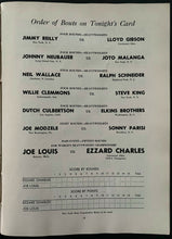 Load image into Gallery viewer, 1950 Heavyweight Championship Boxing Program + Ticket Joe Louis From Retirement