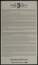 Load image into Gallery viewer, 2015 IIHF World Junior Hockey Championships Ticket Sweden Russia Toronto