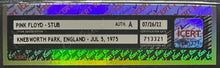 Load image into Gallery viewer, 1975 Pink Floyd Vintage Ticket Stub Knebworth Park England iCert Authenticated